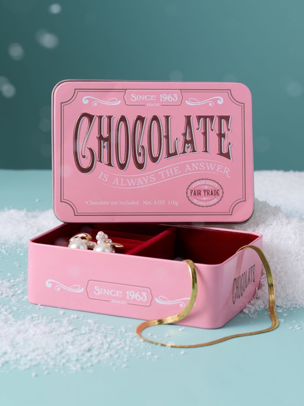 Anthropologie Jewelry Box Sweets Tin Sugar Chocolate Trinket Container New